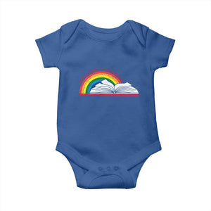 Take A Look It's In A Book Baby Onesie Reader Lover Librarian Rainbow TS11 Royal Blue Print Your Wear