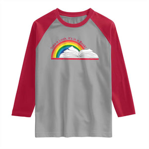 Take A Look It's In A Book Raglan Shirt Reader Lover Librarian Rainbow TS11 Sport Gray Red Print Your Wear