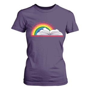 Take A Look It's In A Book T Shirt For Women Reader Lover Librarian Rainbow TS11 Purple Print Your Wear