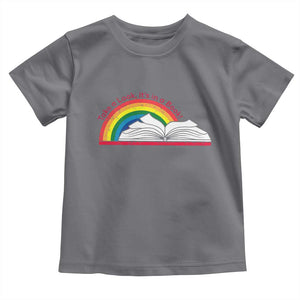 Take A Look It's In A Book Toddler T Shirt Reader Lover Librarian Rainbow TS11 Charcoal Print Your Wear