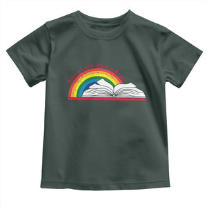 Take A Look It's In A Book Toddler T Shirt Reader Lover Librarian Rainbow TS11 Dark Forest Green Print Your Wear