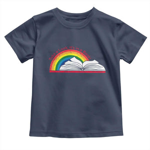 Take A Look It's In A Book Toddler T Shirt Reader Lover Librarian Rainbow TS11 Navy Print Your Wear