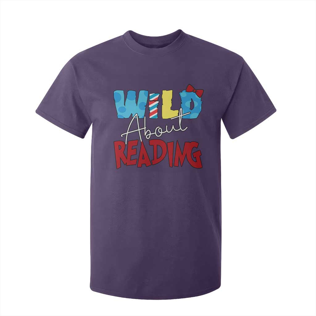 Funny Wild About Reading T Shirt For Kid Reader Lover Librarian TS11 Purple Print Your Wear