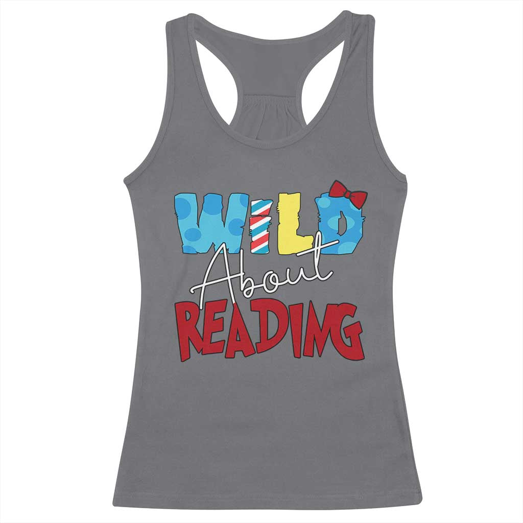 Funny Wild About Reading Racerback Tank Top Reader Lover Librarian TS11 Charcoal Print Your Wear