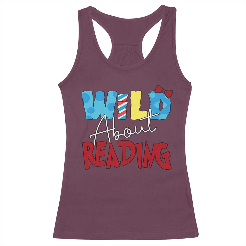 Funny Wild About Reading Racerback Tank Top Reader Lover Librarian TS11 Maroon Print Your Wear