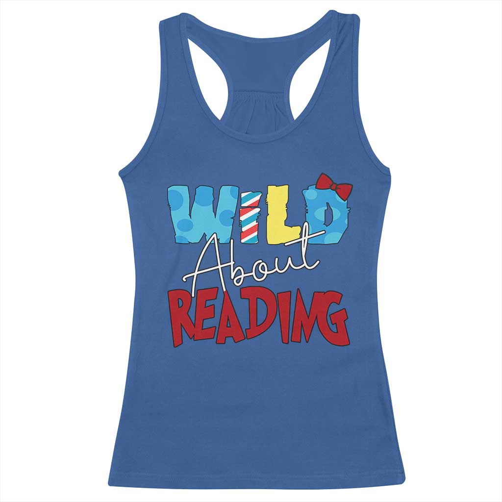 Funny Wild About Reading Racerback Tank Top Reader Lover Librarian TS11 Royal Blue Print Your Wear