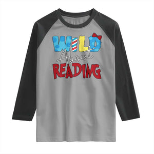 Funny Wild About Reading Raglan Shirt Reader Lover Librarian TS11 Sport Gray Black Print Your Wear
