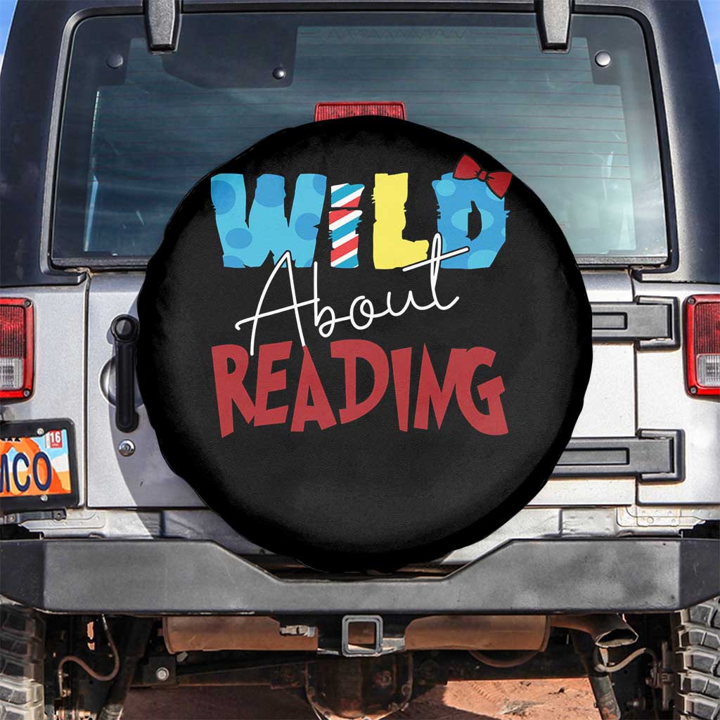 Funny Wild About Reading Spare Tire Cover Reader Lover Librarian TS11 No hole Black Print Your Wear