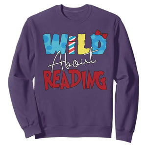 Funny Wild About Reading Sweatshirt Reader Lover Librarian TS11 Purple Print Your Wear