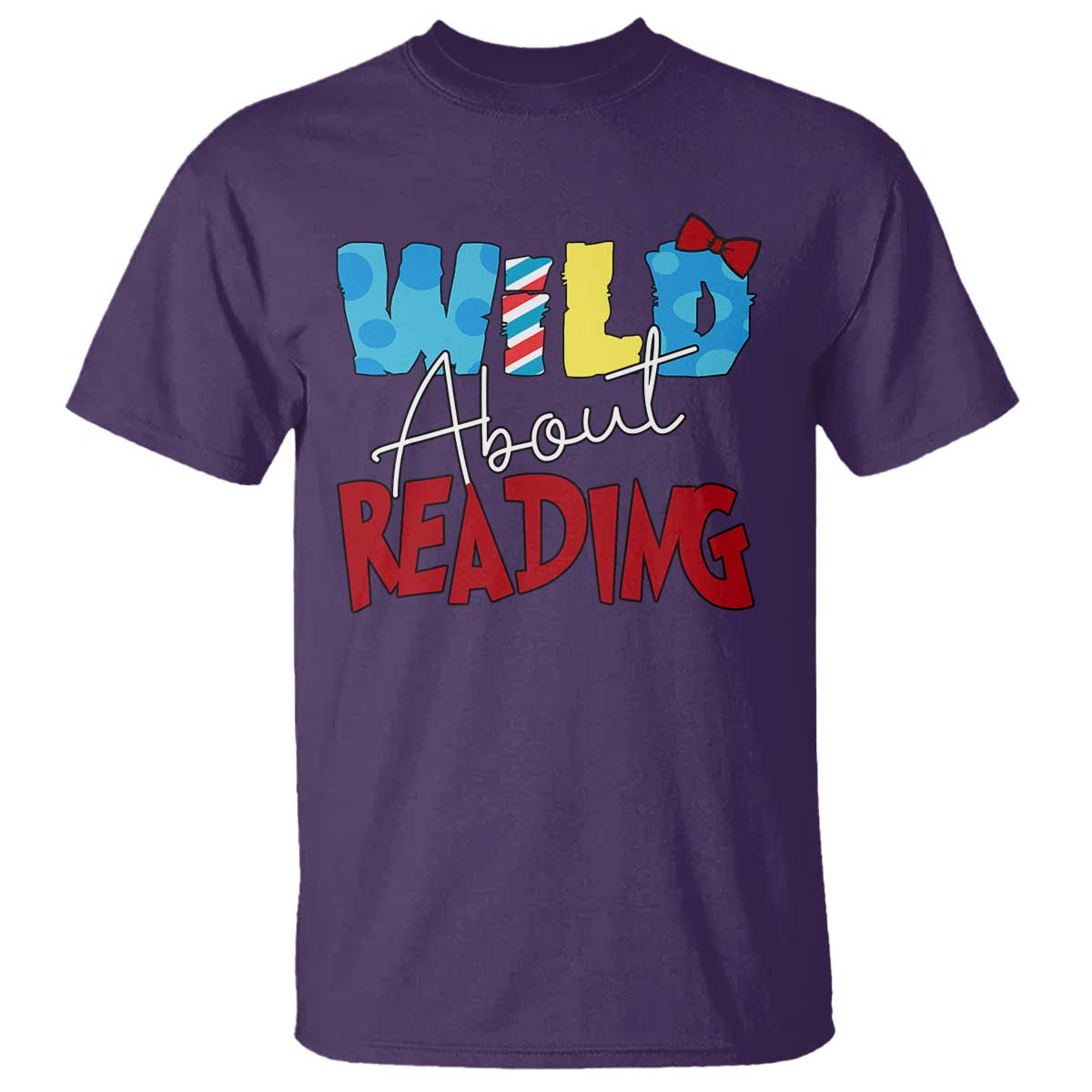 Funny Wild About Reading T Shirt Reader Lover Librarian TS11 Purple Print Your Wear