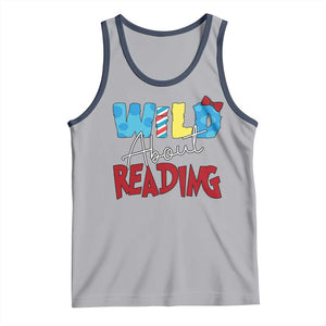 Funny Wild About Reading Tank Top Reader Lover Librarian TS11 Athletic Heather Navy Print Your Wear