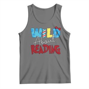 Funny Wild About Reading Tank Top Reader Lover Librarian TS11 Black Heather Print Your Wear