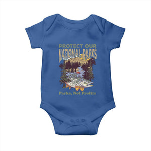 Protect Our National Parks Not Profits Baby Onesie Keep Wild Nature Fish Forest TS11 Royal Blue Print Your Wear