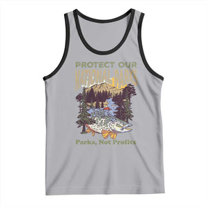 Protect Our National Parks Not Profits Tank Top Keep Wild Nature Fish Forest TS11 Athletic Heather Black Print Your Wear
