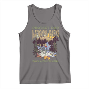 Protect Our National Parks Not Profits Tank Top Keep Wild Nature Fish Forest TS11 Deep Heather Print Your Wear