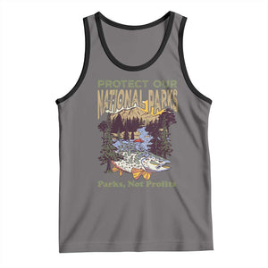 Protect Our National Parks Not Profits Tank Top Keep Wild Nature Fish Forest TS11 Deep Heather Black Print Your Wear