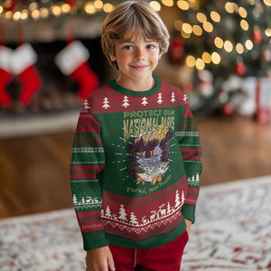 Protect Our National Parks Not Profits Knit Sweatshirt Keep Wild Nature Fish Forest TS11 Christmas Print Your Wear