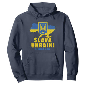 Slava Ukraini Heroyam Slava Hoodie Vintage Ukrainian Flag TS11 Navy Print Your Wear