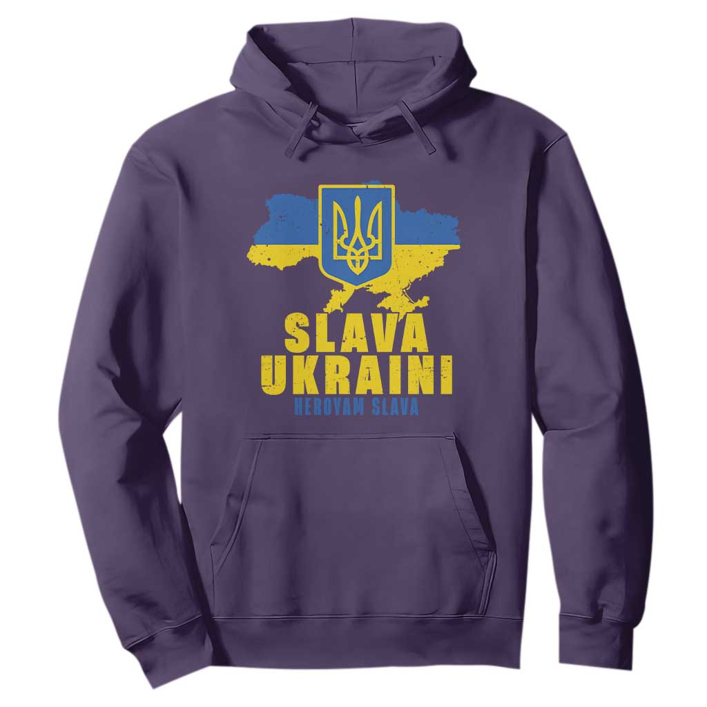 Slava Ukraini Heroyam Slava Hoodie Vintage Ukrainian Flag TS11 Purple Print Your Wear