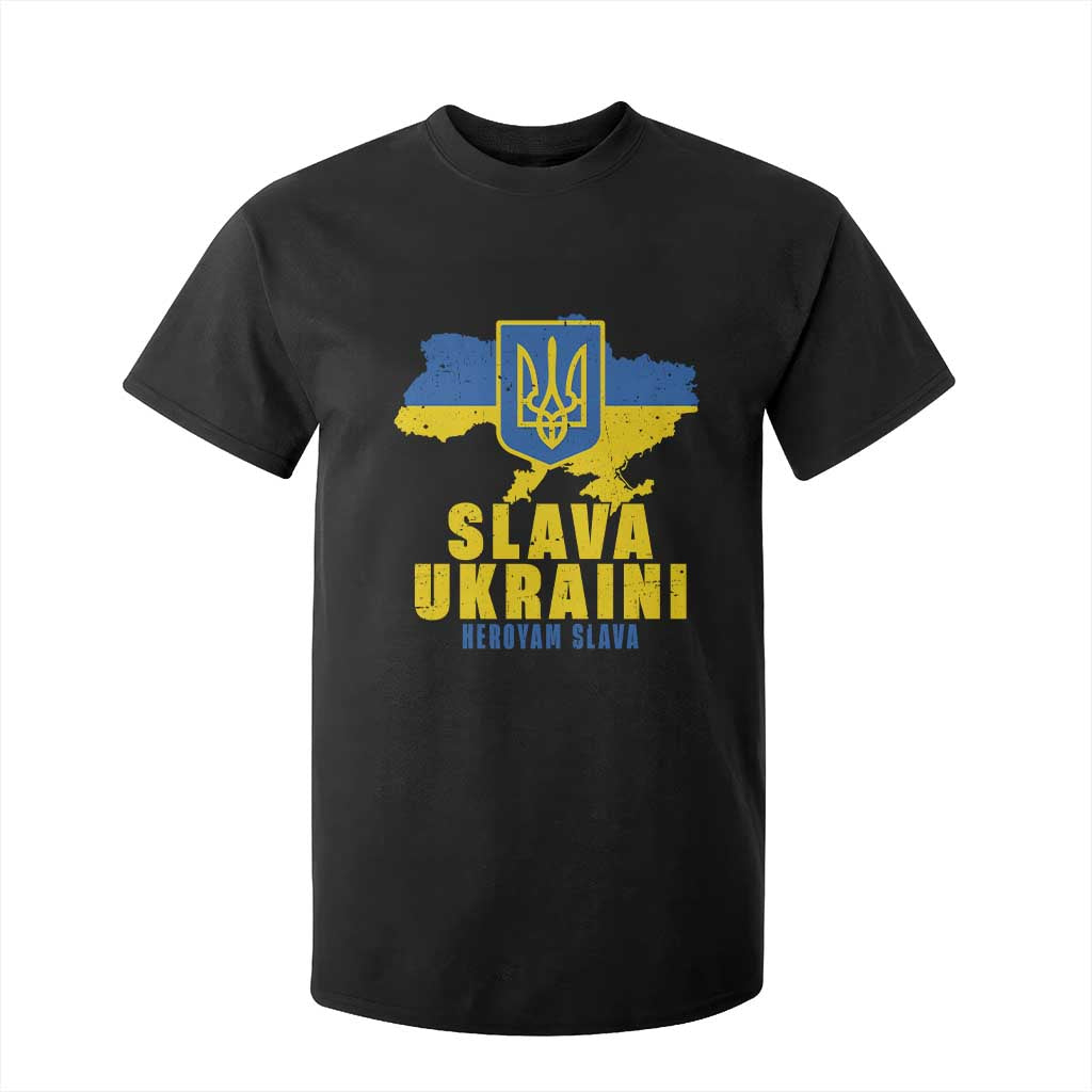 Slava Ukraini Heroyam Slava T Shirt For Kid Vintage Ukrainian Flag TS11 Black Print Your Wear