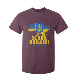 Slava Ukraini Heroyam Slava T Shirt For Kid Vintage Ukrainian Flag TS11 Maroon Print Your Wear