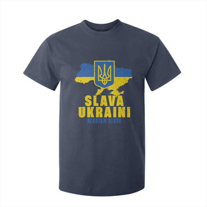 Slava Ukraini Heroyam Slava T Shirt For Kid Vintage Ukrainian Flag TS11 Navy Print Your Wear