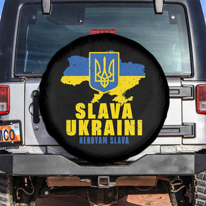 Slava Ukraini Heroyam Slava Spare Tire Cover Vintage Ukrainian Flag TS11 No hole Black Print Your Wear