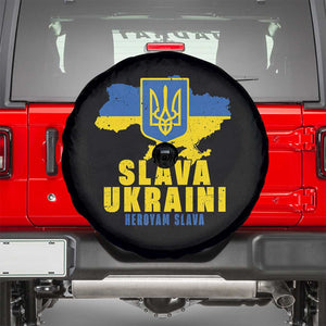 Slava Ukraini Heroyam Slava Spare Tire Cover Vintage Ukrainian Flag TS11 Black Print Your Wear
