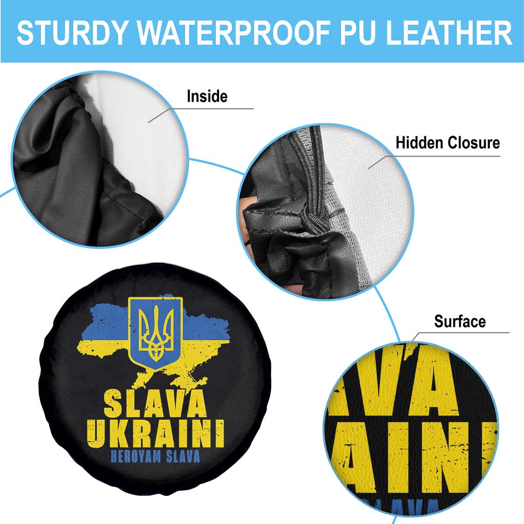 Slava Ukraini Heroyam Slava Spare Tire Cover Vintage Ukrainian Flag TS11 Print Your Wear