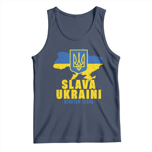 Slava Ukraini Heroyam Slava Tank Top Vintage Ukrainian Flag TS11 Navy Print Your Wear