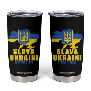 Slava Ukraini Heroyam Slava Tumbler Cup Vintage Ukrainian Flag TS11 Black Print Your Wear