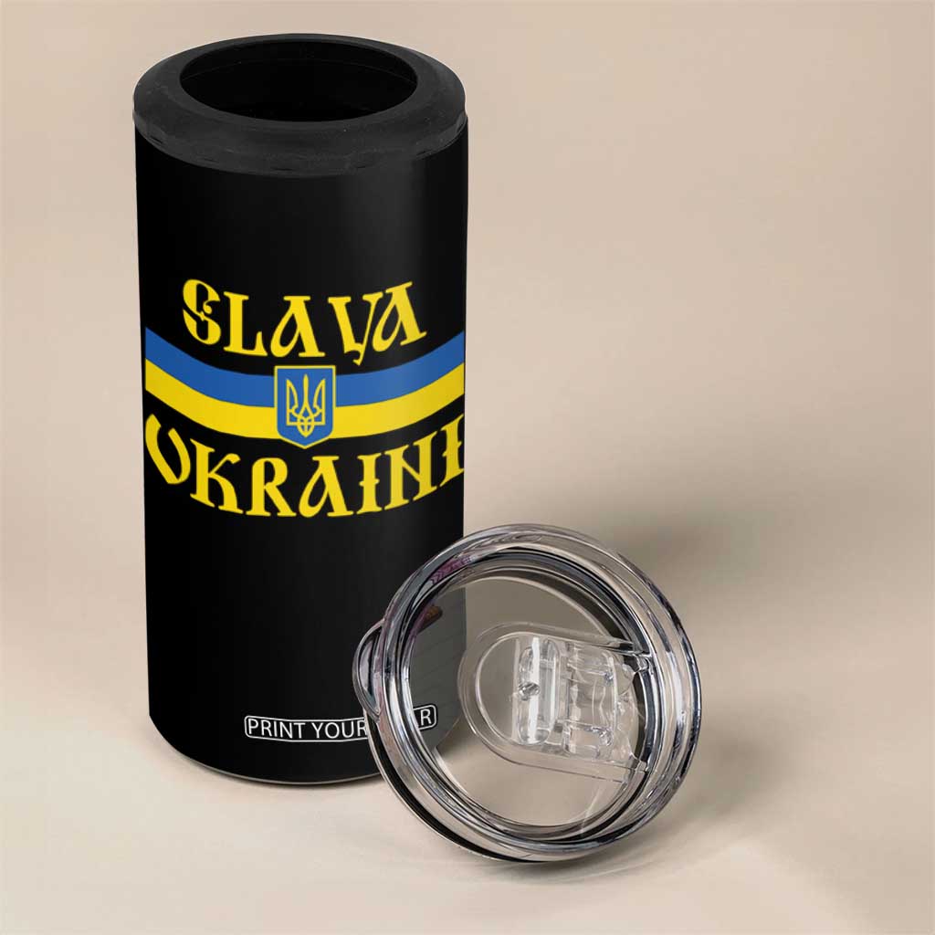 Ukraine Pride Slava Ukraini 4 in 1 Can Cooler Tumbler Vintage Ukrainian Flag TS11 Print Your Wear