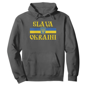 Ukraine Pride Slava Ukraini Hoodie Vintage Ukrainian Flag TS11 Dark Heather Print Your Wear