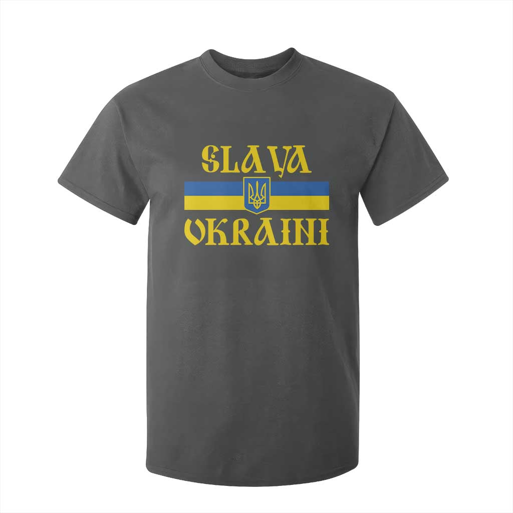 Ukraine Pride Slava Ukraini T Shirt For Kid Vintage Ukrainian Flag TS11 Dark Heather Print Your Wear