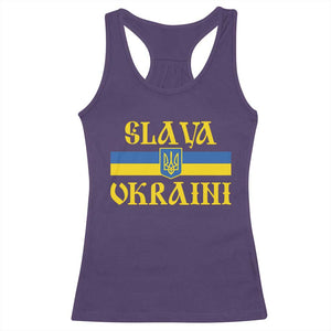 Ukraine Pride Slava Ukraini Racerback Tank Top Vintage Ukrainian Flag TS11 Purple Print Your Wear