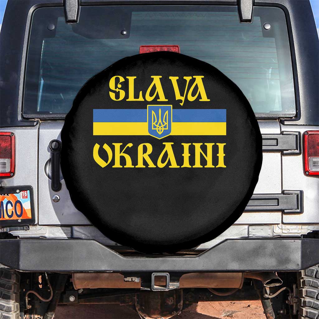 Ukraine Pride Slava Ukraini Spare Tire Cover Vintage Ukrainian Flag TS11 No hole Black Print Your Wear