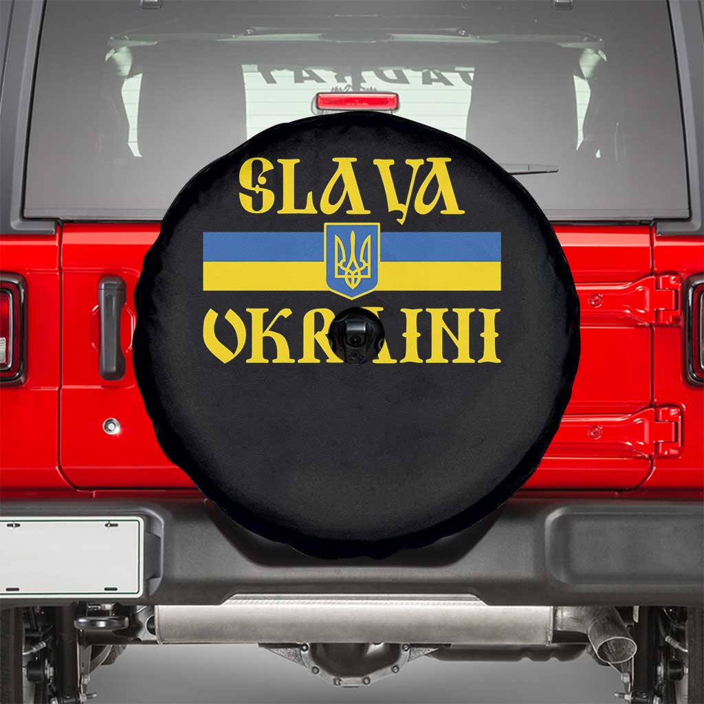 Ukraine Pride Slava Ukraini Spare Tire Cover Vintage Ukrainian Flag TS11 Black Print Your Wear