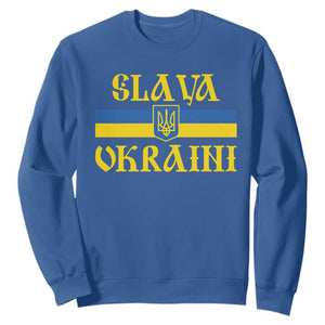 Ukraine Pride Slava Ukraini Sweatshirt Vintage Ukrainian Flag TS11 Royal Blue Print Your Wear