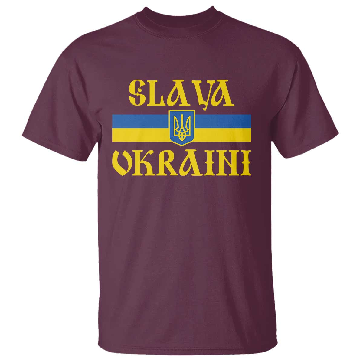 Ukraine Pride Slava Ukraini T Shirt Vintage Ukrainian Flag TS11 Maroon Print Your Wear