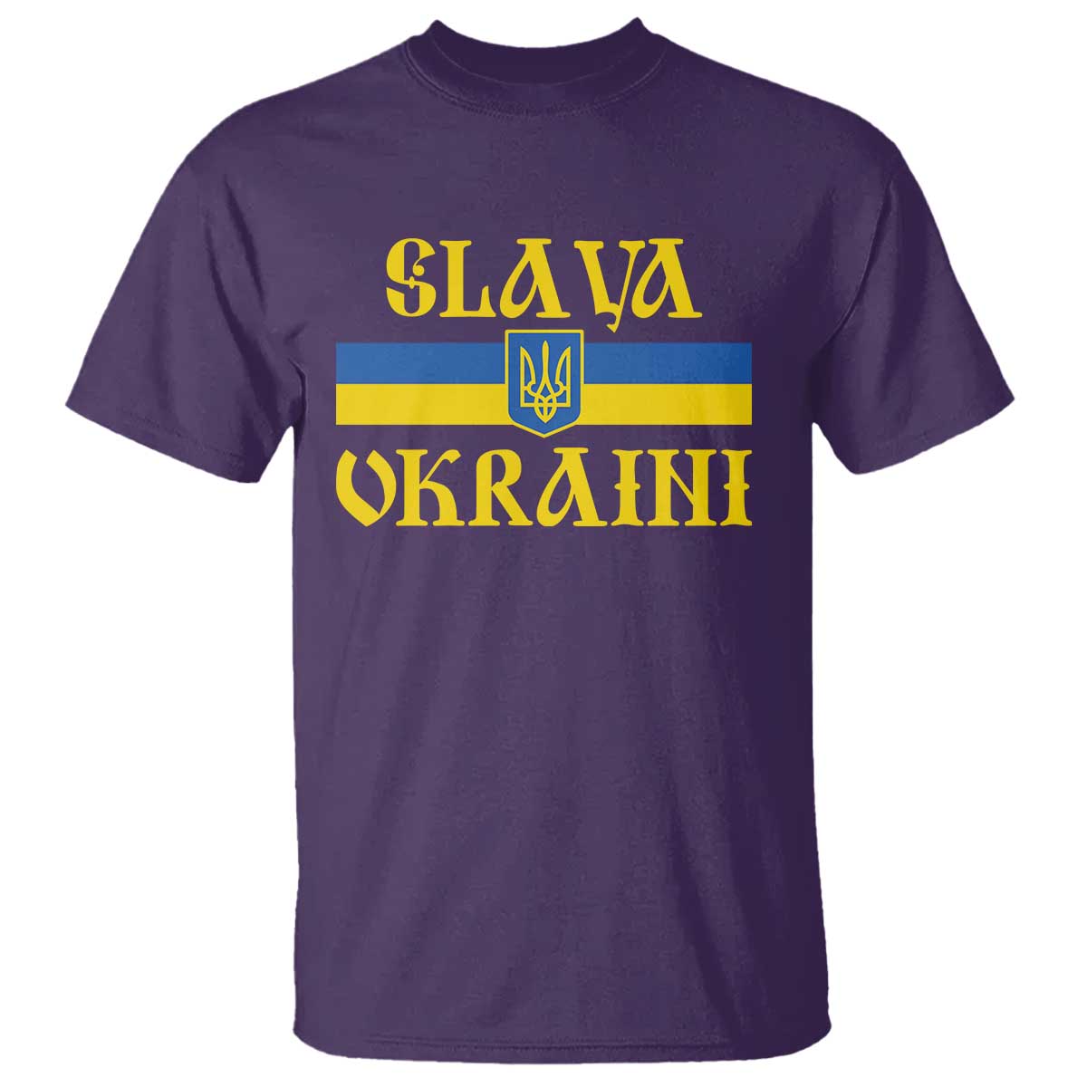 Ukraine Pride Slava Ukraini T Shirt Vintage Ukrainian Flag TS11 Purple Print Your Wear