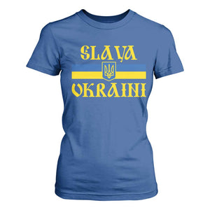Ukraine Pride Slava Ukraini T Shirt For Women Vintage Ukrainian Flag TS11 Royal Blue Print Your Wear