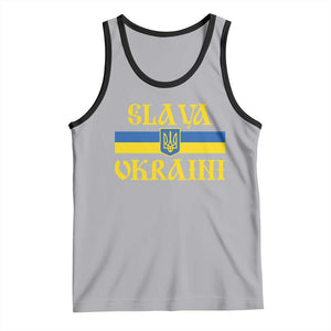 Ukraine Pride Slava Ukraini Tank Top Vintage Ukrainian Flag TS11 Athletic Heather Black Print Your Wear