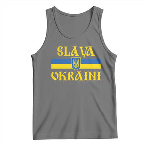 Ukraine Pride Slava Ukraini Tank Top Vintage Ukrainian Flag TS11 Black Heather Print Your Wear