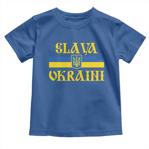 Ukraine Pride Slava Ukraini Toddler T Shirt Vintage Ukrainian Flag TS11 Royal Blue Print Your Wear