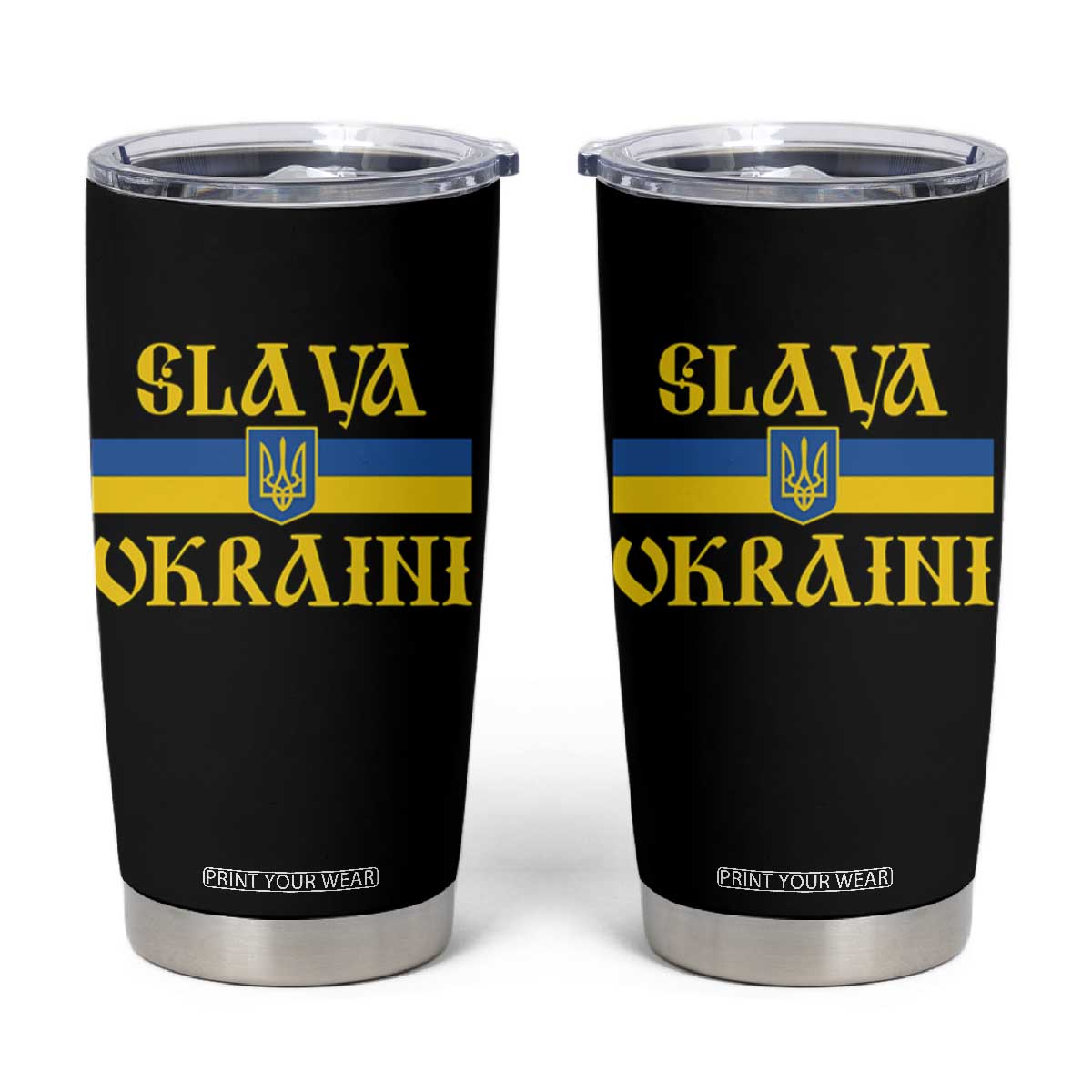 Ukraine Pride Slava Ukraini Tumbler Cup Vintage Ukrainian Flag TS11 Black Print Your Wear