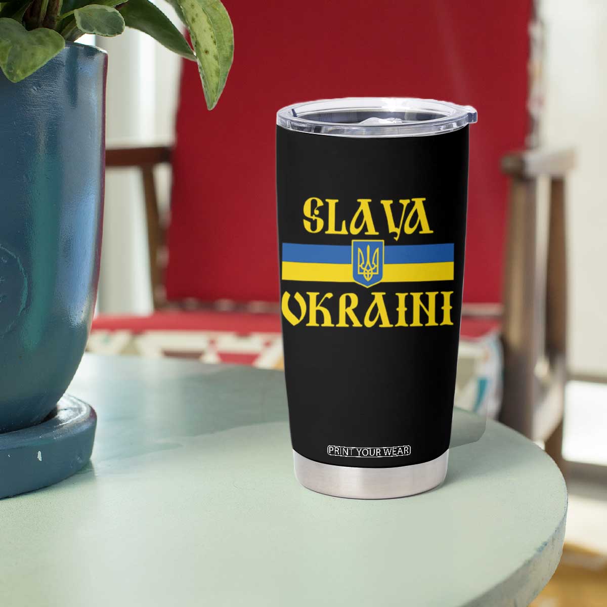 Ukraine Pride Slava Ukraini Tumbler Cup Vintage Ukrainian Flag TS11 Print Your Wear