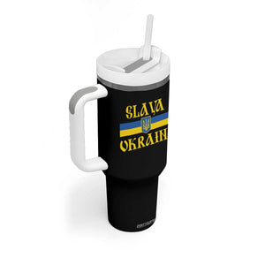 Ukraine Pride Slava Ukraini Tumbler With Handle Vintage Ukrainian Flag TS11 Print Your Wear
