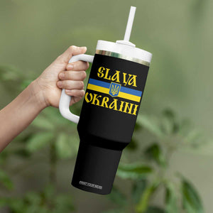 Ukraine Pride Slava Ukraini Tumbler With Handle Vintage Ukrainian Flag TS11 Print Your Wear