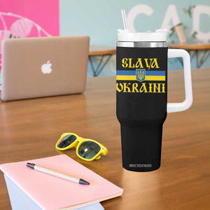 Ukraine Pride Slava Ukraini Tumbler With Handle Vintage Ukrainian Flag TS11 Print Your Wear