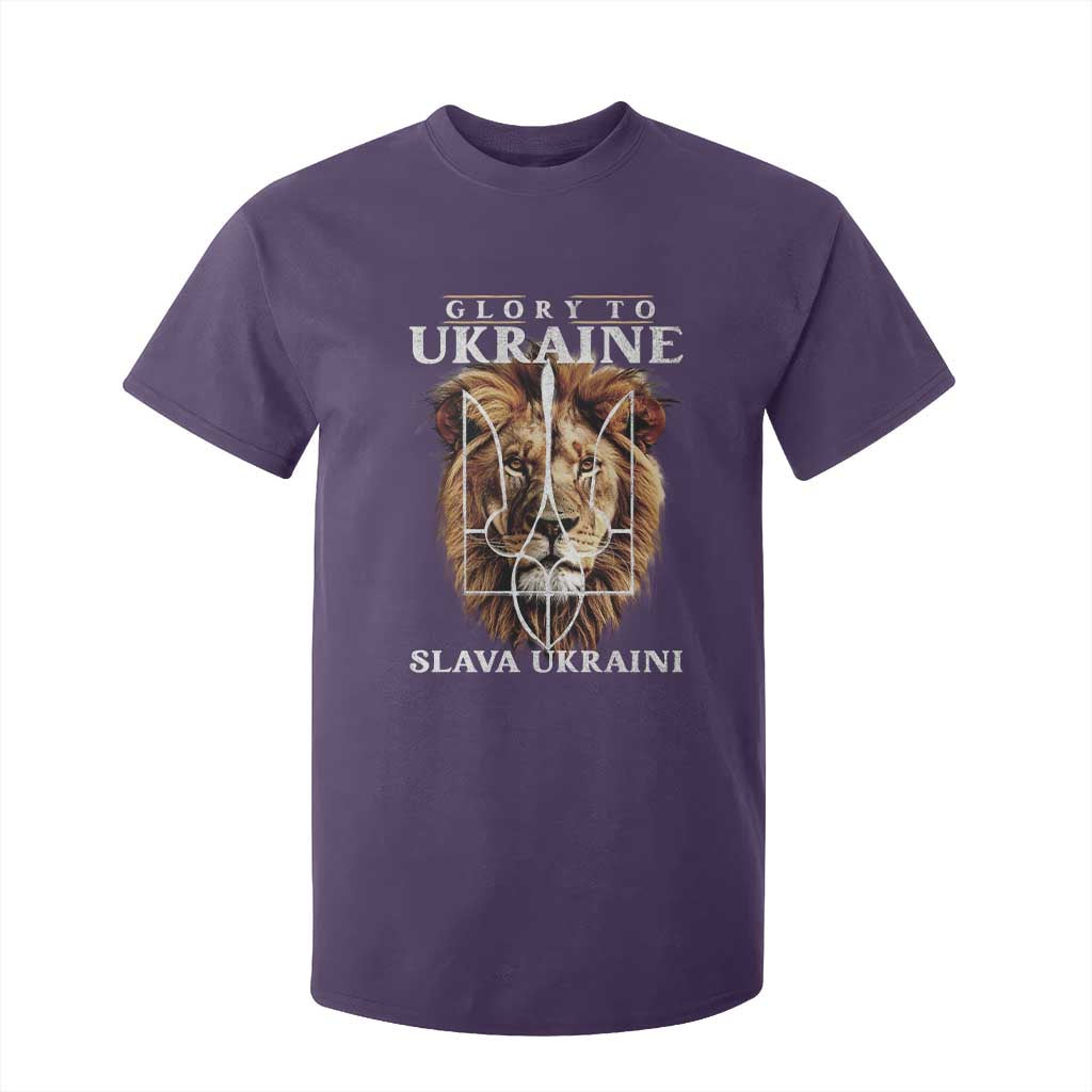 Glory To Ukraine Slava Ukraini T Shirt For Kid Lion King TS11 Purple Print Your Wear